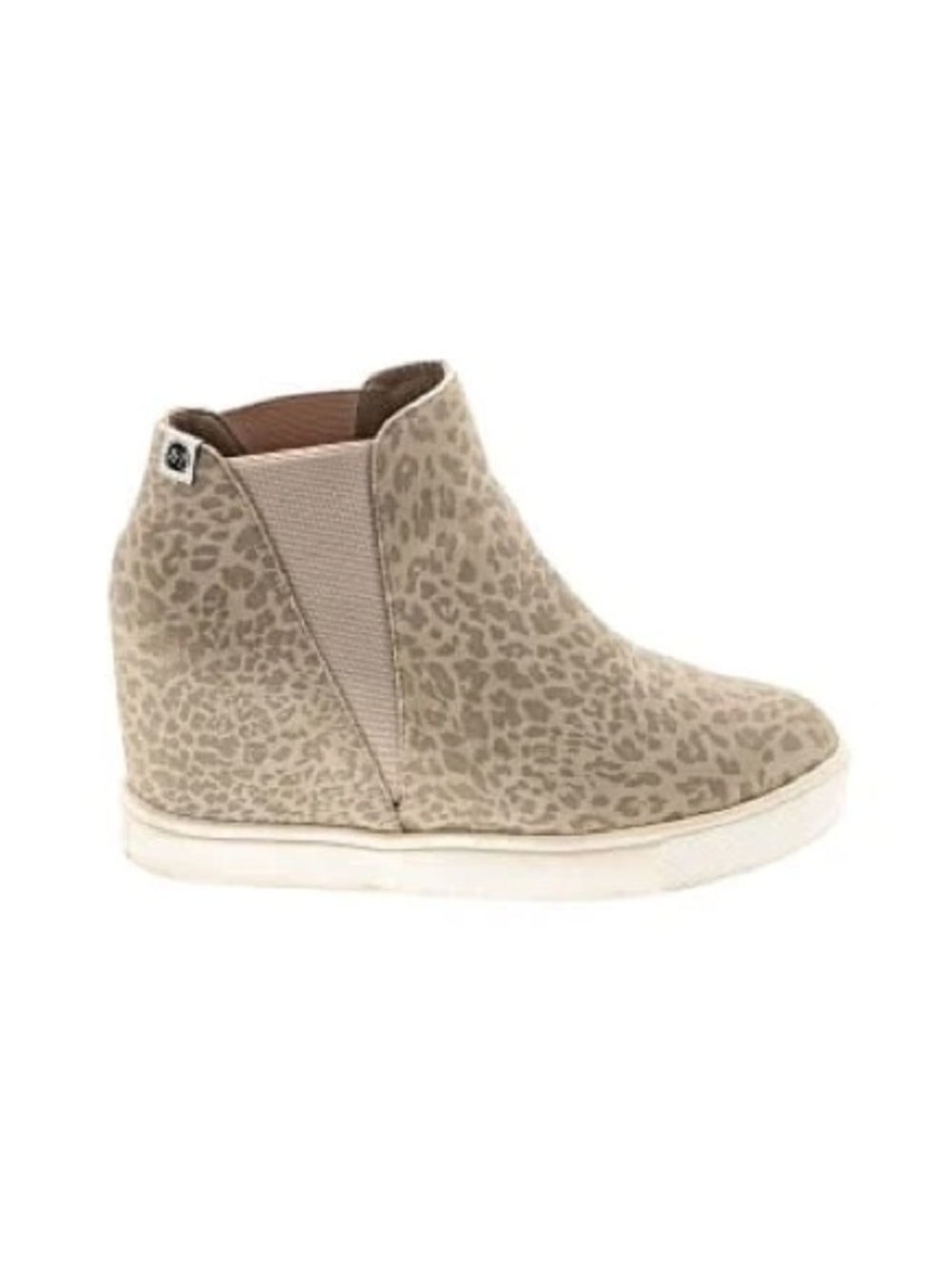 Coconuts by Matisse Leopard Print Slip-On Ankle Booties - Beige/Black, Size 7.5